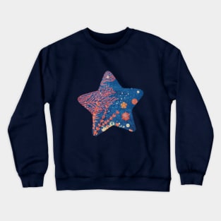 Underwater Collage Indigo and Orange Crewneck Sweatshirt